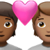 🧑🏾‍❤️‍🧑🏽 couple with heart: person, person, medium-dark skin tone, medium skin tone display on Apple